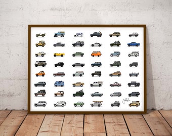 Ultimate 4x4 offroad poster - Complete collection of the most iconic 4x4 vehicles