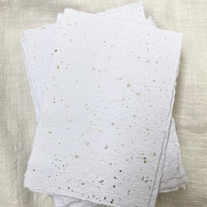 A6 / B6 bianco e oro 200 gsm - Carta artigianale - cancelleria
