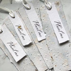 4 segnalibri piantabili - carta con semi - carta fatta a mano - cancelleria - carta seminata 200 g/m²