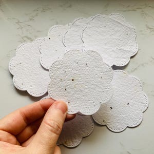 10 etichette piantabili - Carta per semi - Carta fatta a mano - Cancelleria - Carta seminata 200gsm