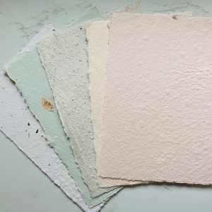 Bundles of 5 A6 sheets  - Handmade paper craft paper -