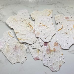 10 etichette piantabili - Carta per semi di fiori - Carta artigianale fatta a mano - Cancelleria - Carta per semi da 200 g/m² Carta per semi