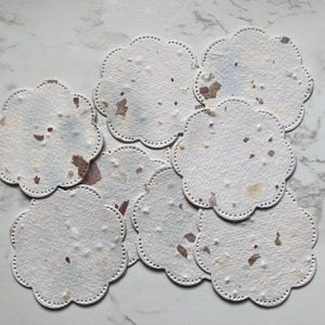 10 etichette piantabili - Carta per semi - Carta fatta a mano - Cancelleria - Carta seminata 200gsm
