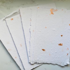 Confezione da 5 fogli di carta fatti a mano in oro rosa A6 - Carta fatta a mano - cancelleria