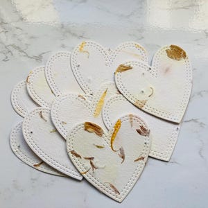 10 etichette piantabili - Carta per semi di fiori - Carta artigianale fatta a mano - Cancelleria - Carta per semi da 200 g/m² Carta per semi