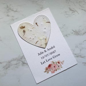 10 etichette piantabili - carta per semi - carta artigianale fatta a mano - cancelleria - carta seminata da 200 g/m², regali per invitati a nozze