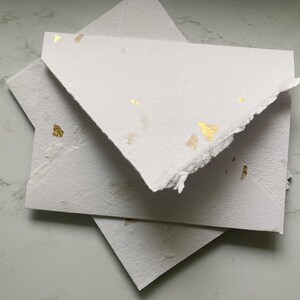 White / gold ENVELOPES C6 250 gsm  - Handmade paper craft paper -