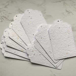 10 etichette piantabili - Carta per semi - Carta fatta a mano - Cancelleria - Carta seminata 200gsm