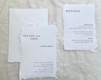 SAMPLE - Wedding invitation  - Handmade paper craft paper -