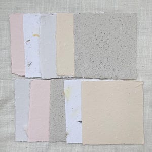 Confezione da 10 fogli quadrati per scrapbooking journaling - Carta artigianale fatta a mano - cancelleria