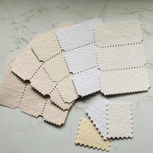 8 Die cuts Stamps pack handmade papers   - Handmade paper craft paper -