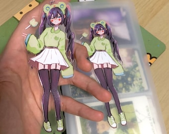 frog girl sticker (clear)