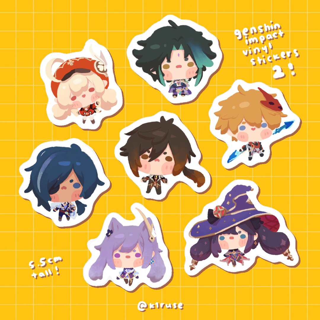 Genshin Impact Laptop Sticker Pack of 7! (vinyl Waterproof Laptop ...