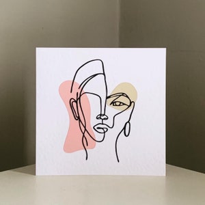 Hermosa carta en blanco cara abstracta