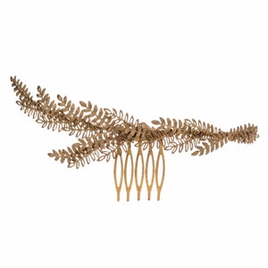 Tiny Fern gold leaf hair comb