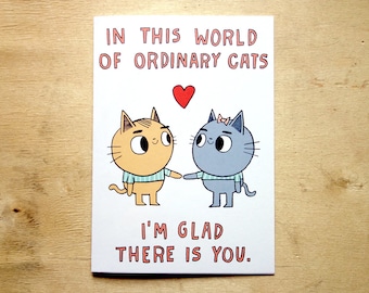 Cats Valentine Card / I Love You Card