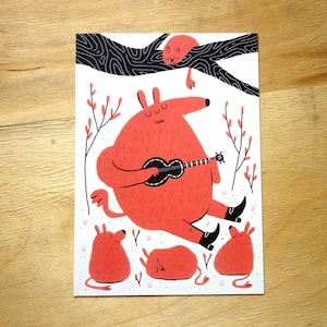 Red Bears Postcard / Art Print