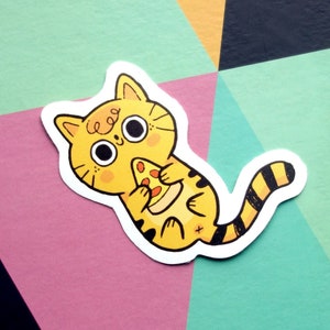 Pizza Cat Sticker / Pizza Lover Sticker
