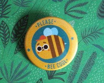 Cool Bee Button Pin