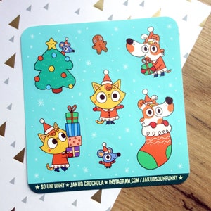 Cute Christmas Sticker Sheet / Holiday Stickers Set