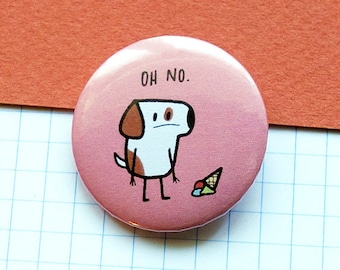 Funny Dog Button Pin