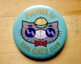 Cool Cats Club Button Pin