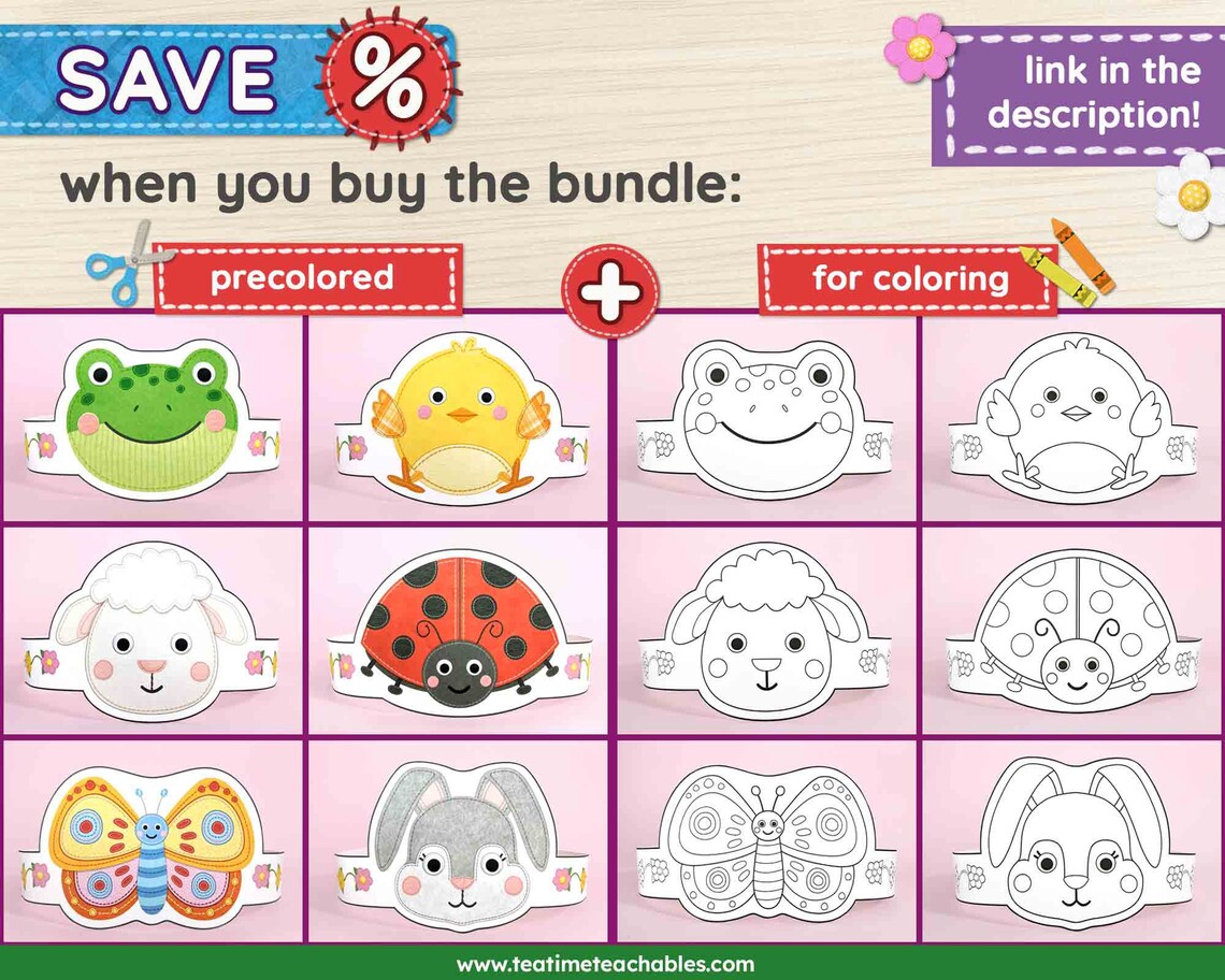 Printable BUNNY Headband Printable Crown Rabbit Craft PDF Spring Craft ...