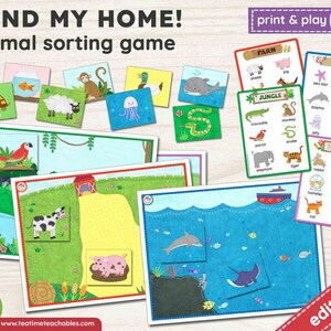 ANIMALS SORTING GAME | Animal Habitat Sorting | Printable Game for Kids