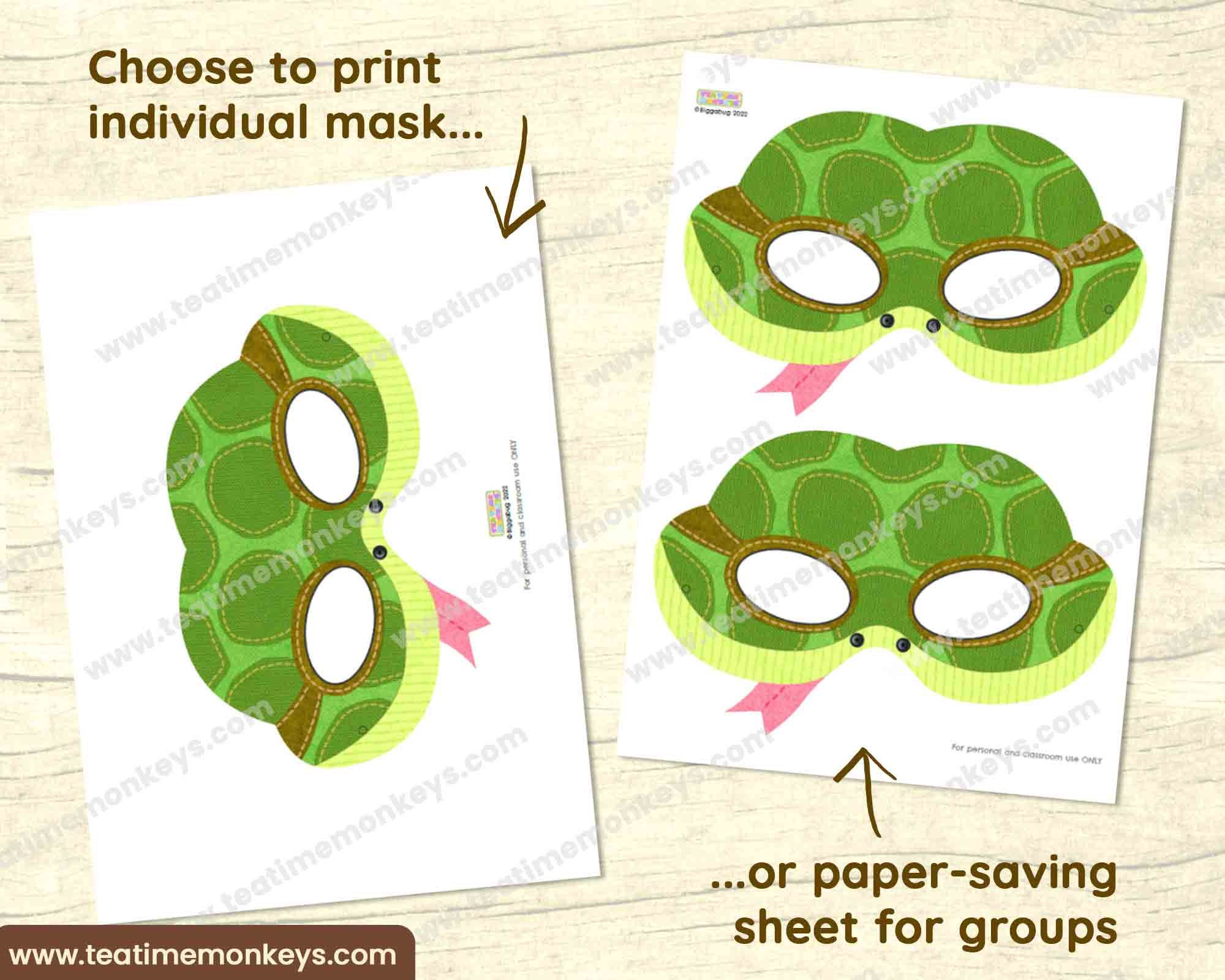 SNAKE Mask in Color and for Coloring Printable Jungle Etsy