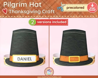 Printable Pilgrim Hat - Easy Thanksgiving Craft for Kids | PDF