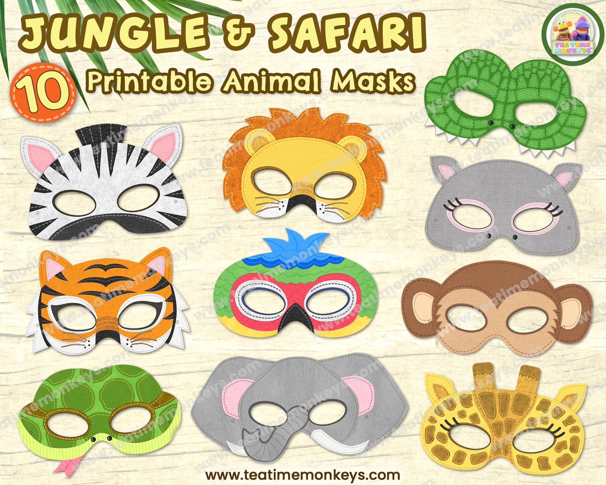 JUNGLE ANIMALS Masks TEN Printable Masks Safari Animals - Etsy UK JUNGLE ANIMALS Masks TEN Printable Masks Safari Animals - Etsy UK