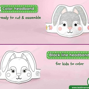 Printable BUNNY Headband Printable Crown Rabbit Craft - Etsy