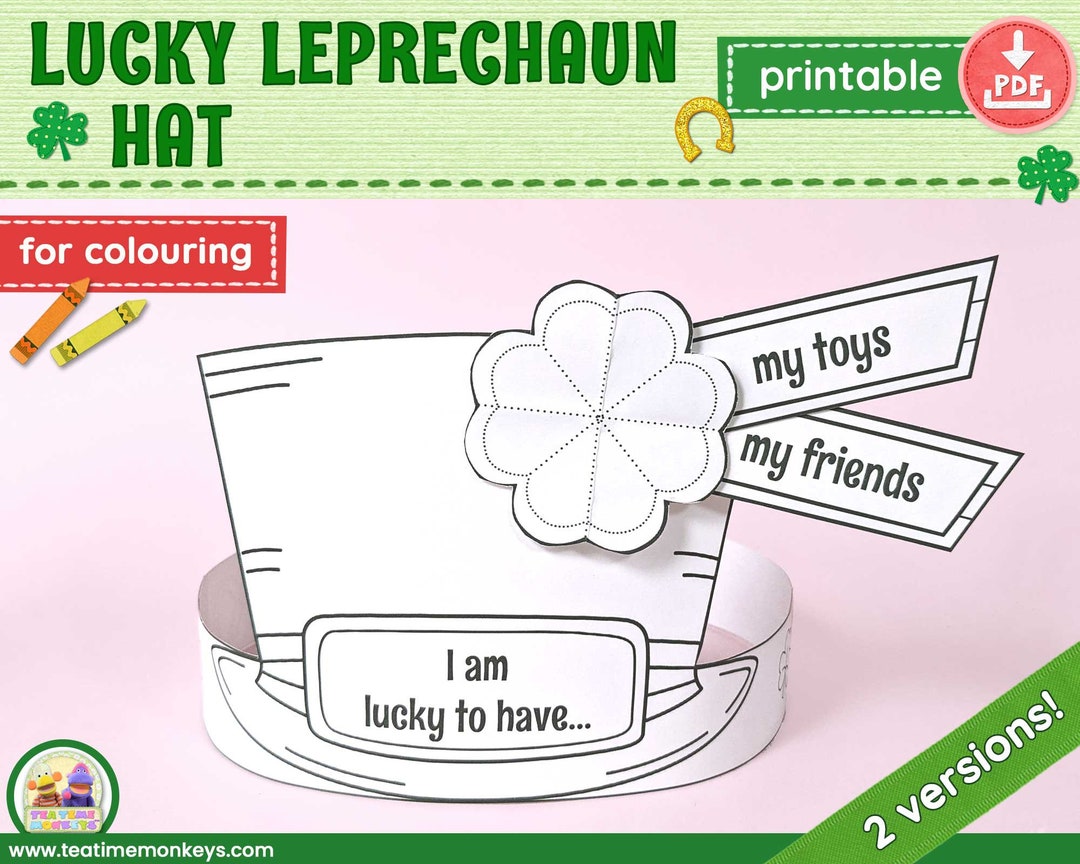 Lucky Leprechaun Hat  Printable St Patrick's Day Craft