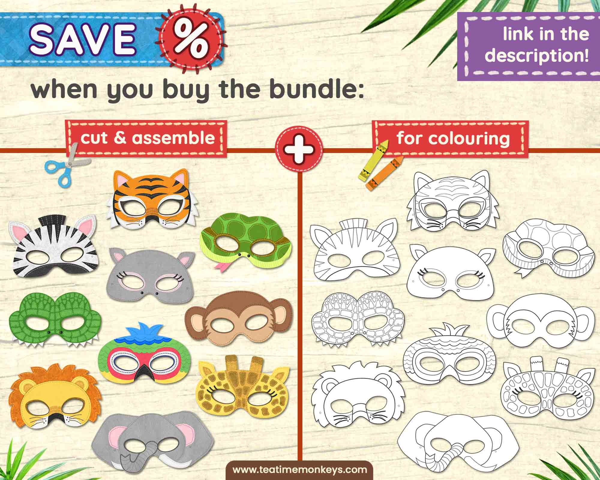 17 Different Printable Animal Masks For Dramatic Play – Miniature  Masterminds