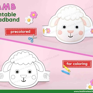 Printable LAMB Headband - Printable Crown | Lamb Craft for Kids | PDF