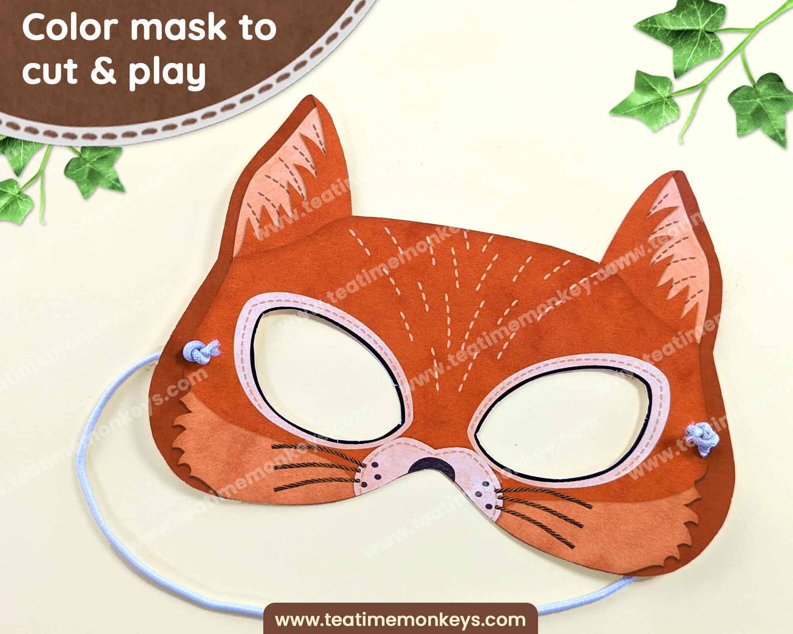 SQUIRREL Mask: in Color and for Coloring Printable Mask for - Etsy