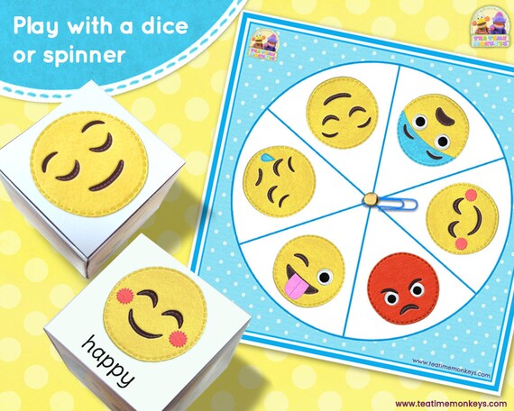feelings emotions bingo an editable dice spinner game etsy new zealand