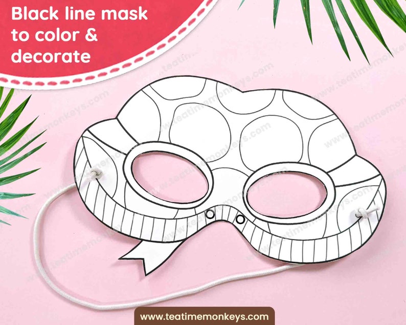 SNAKE Mask: in Color and for Coloring Printable Jungle - Etsy