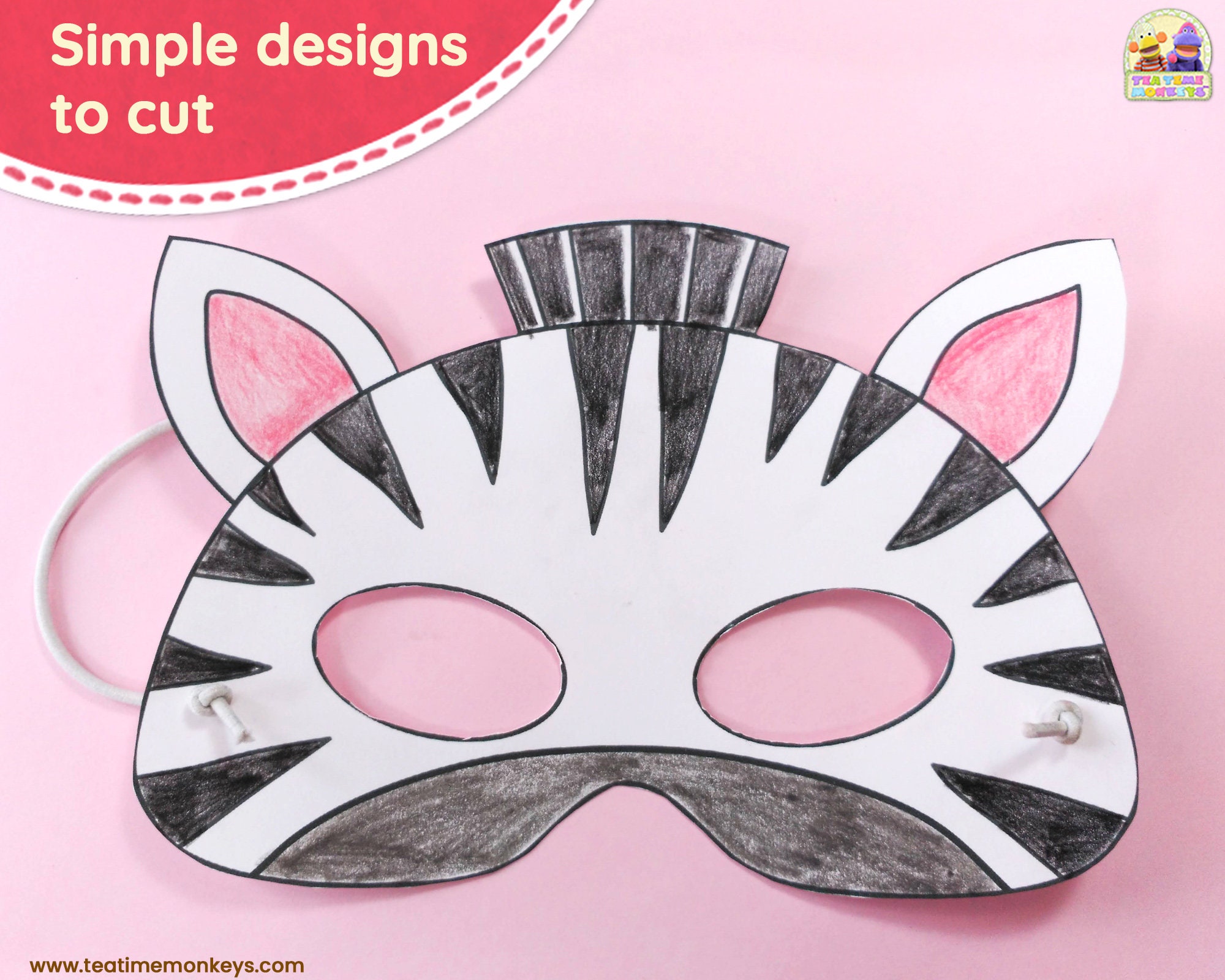 JUNGLE ANIMALS Masks for Kids Ten Printable Masks to Color Etsy