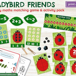 Cartões de correspondência de joaninha - Pacote de jogos e atividades matemáticas iniciais | PDF | Jogo educativo para crianças