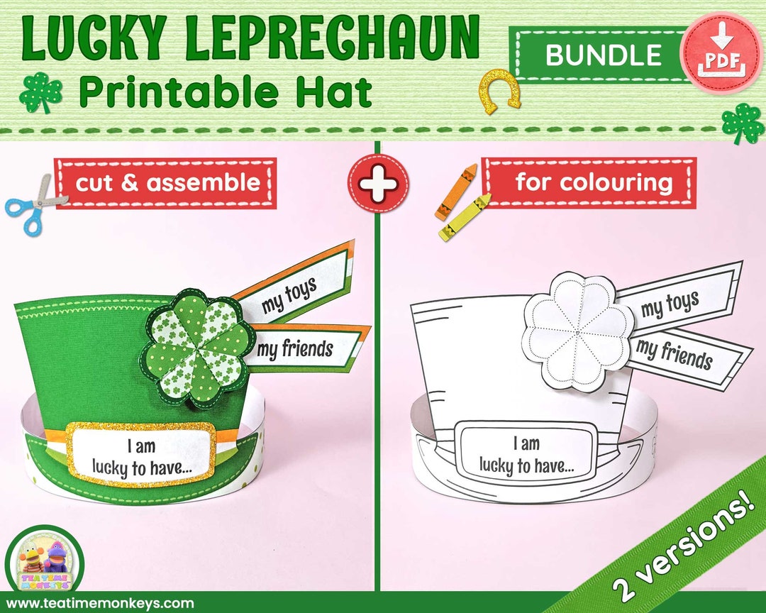 Lucky Leprechaun Hat Printable St Patrick's Day Craft