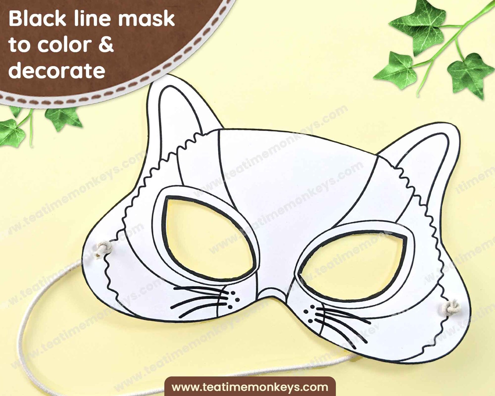 CHIPMUNK Mask: in Color and for Coloring Printable Mask for Kids PDF Forest Animal Mask Woodland ...