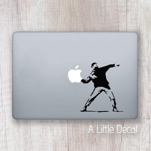 Lanceur pomme Banksy Sticker Macbook, Autocollant Macbook, Sticker Ordinateur Banksy, Street Art Sticker, Street Art Autocollant