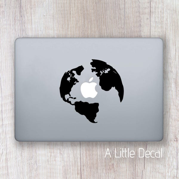 Planète Terre Sticker Macbook, Monde Sticker Portable, Autocollant Macbook, Mappemonde Sticker