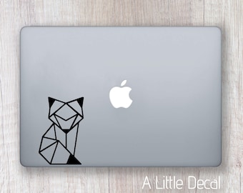 Fox Geometric Macbook Decal, Macbook Sticker, Fox Laptop Decal, Laptop Sticker Fox, Minimalist Decal