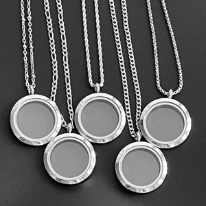30mm Stainless Steel Floating Charm Locket Necklace