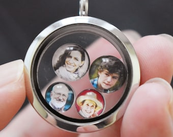 Personalized Glass Family Photo Floating Charms for Memory Lockets