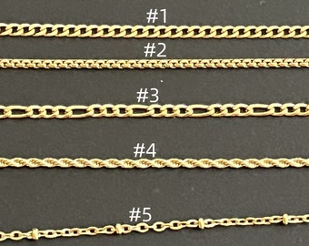 Gold Stainless steel chain necklace, Excluding Pendant