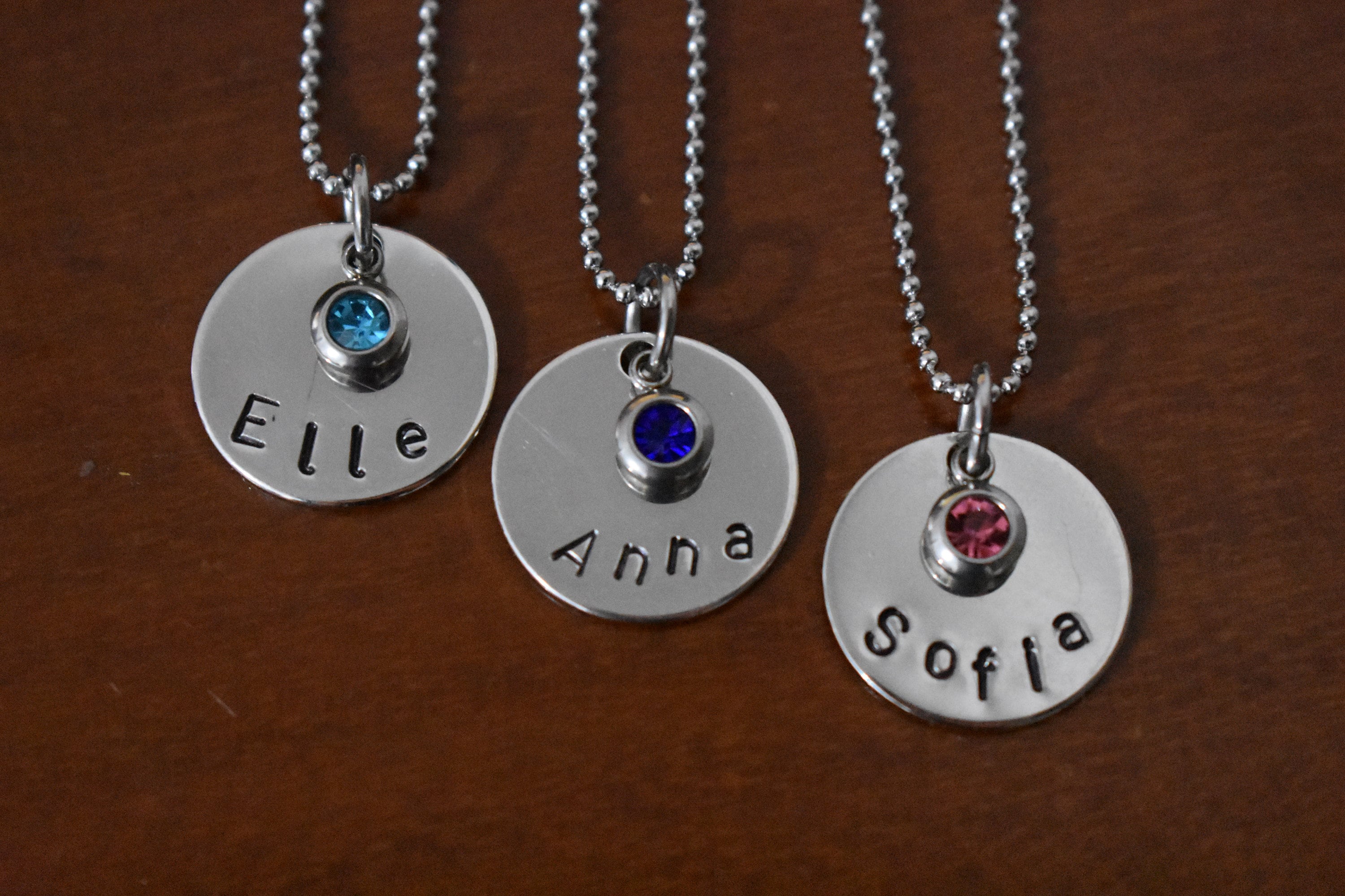 Personalized Name Necklace for Little Girl Birthstone Etsy