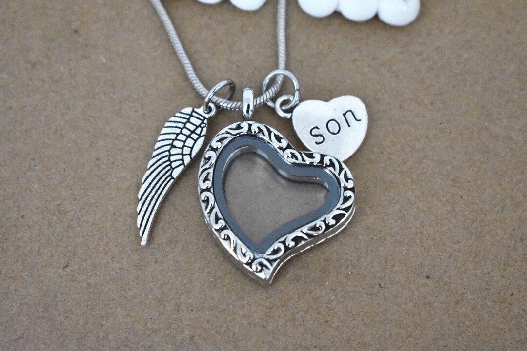 Loss of Son Vintage Floating Glass Hair Locket Living Glass Etsy